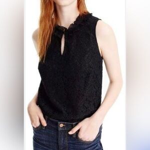 NWT lined lace tank w ruffle collar